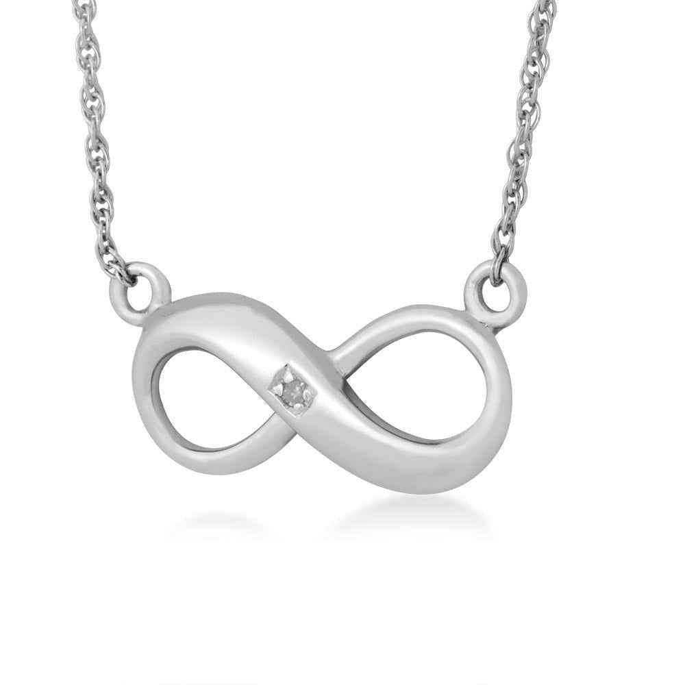 1/200 ct. tw. Diamond Infinity Pendant in Sterling Silver