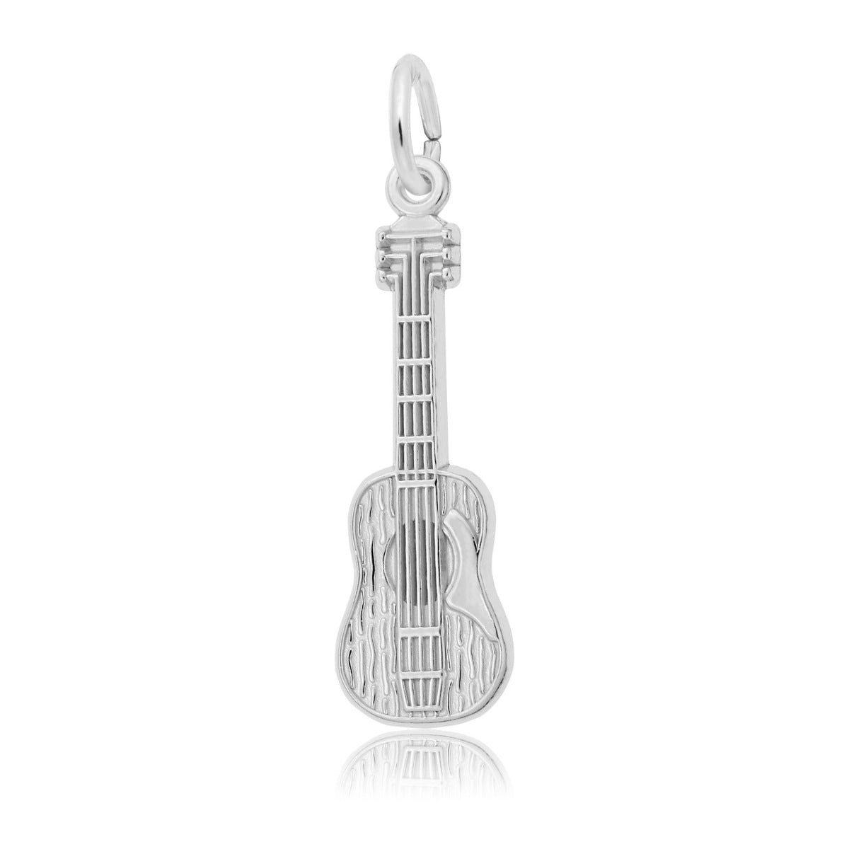 Acoustic Guitar Charm in Sterling Silver