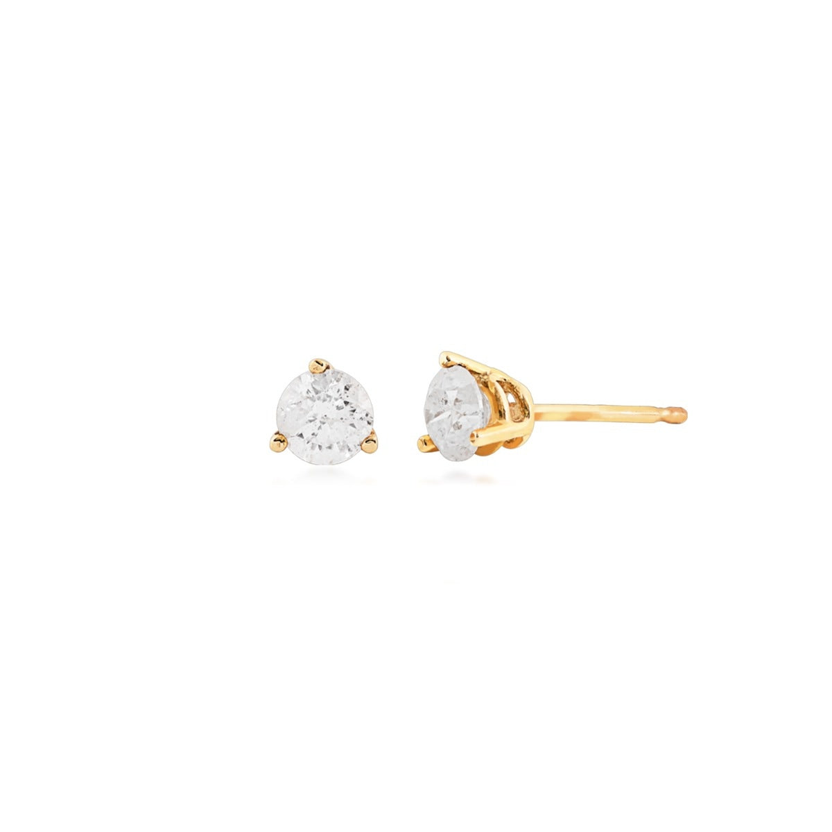 5/8 ct. tw. Round Brilliant Diamond Solitaire Earrings in 14K Yellow Gold