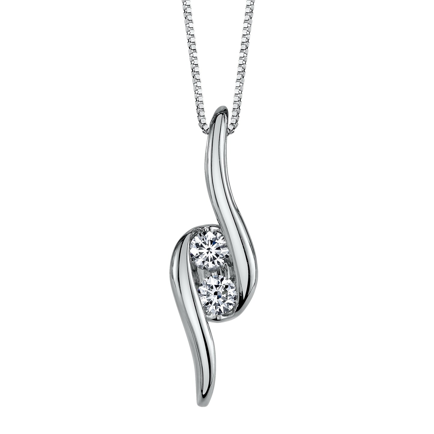 Sirena 1/3 ct. tw. Diamond 2 Stone Pendant in 10K White Gold