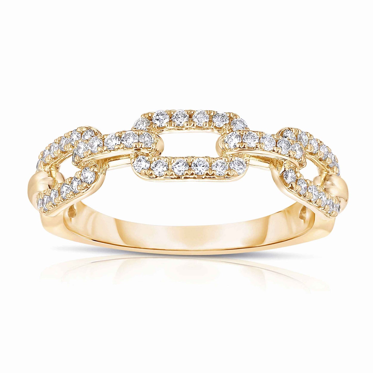 1/3 ct. tw. Diamond Link Designed Anniversary Band in 14K Yellow Gold