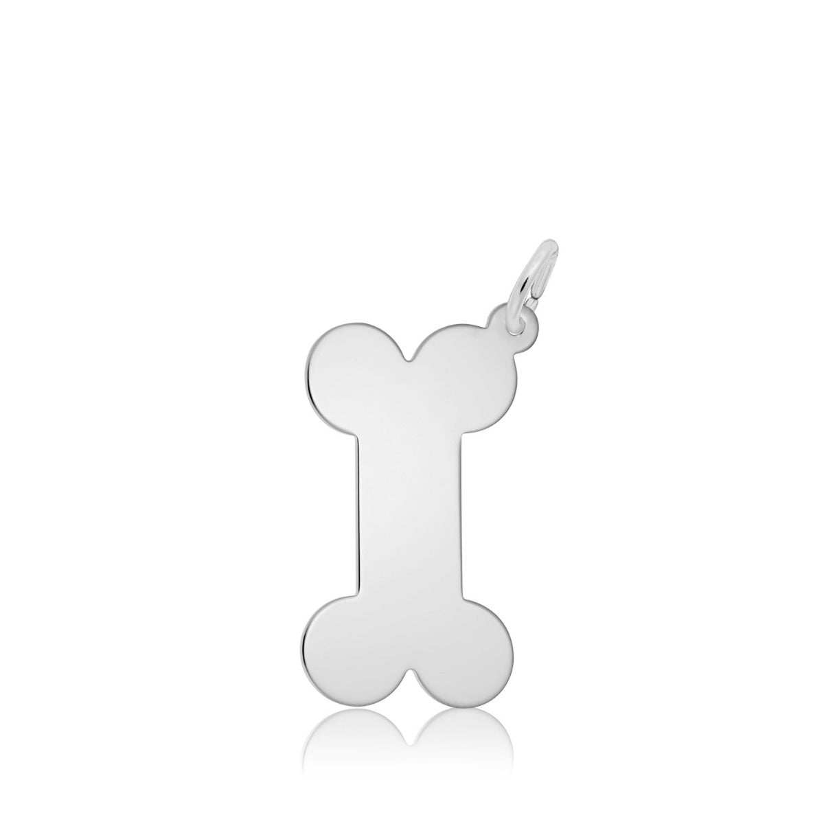 Dog Bone Charm in Sterling Silver