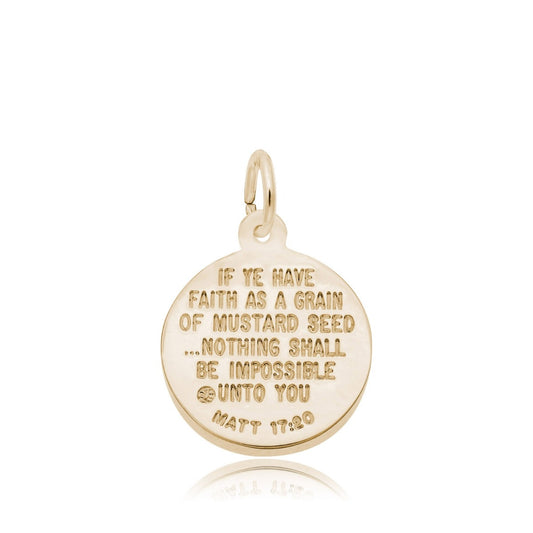 Mustard Seed Charm in 14K Yellow Gold front view