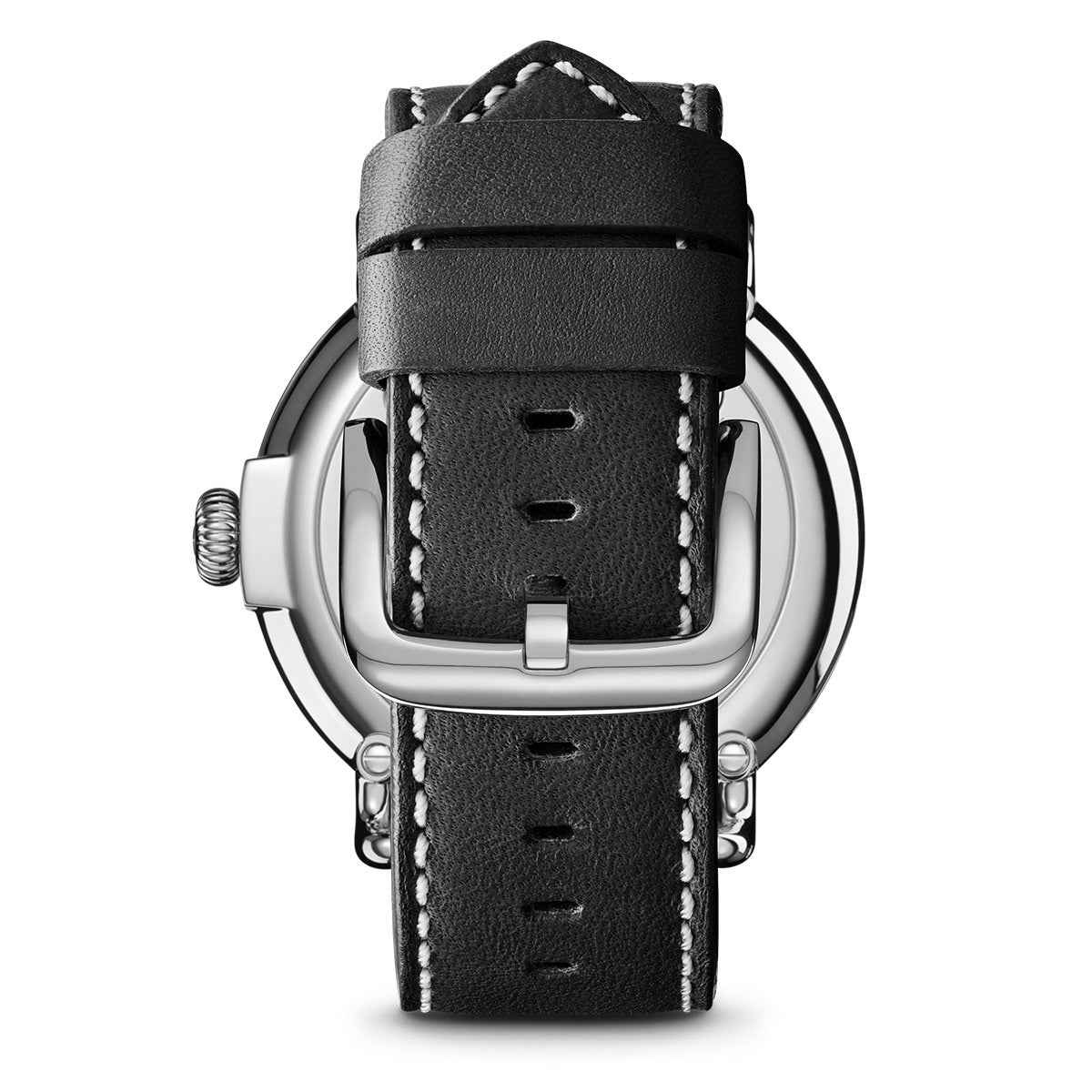 Shinola Men's Runwell Quartz Stainless Steel Watch with Black Dial & Leather Strap