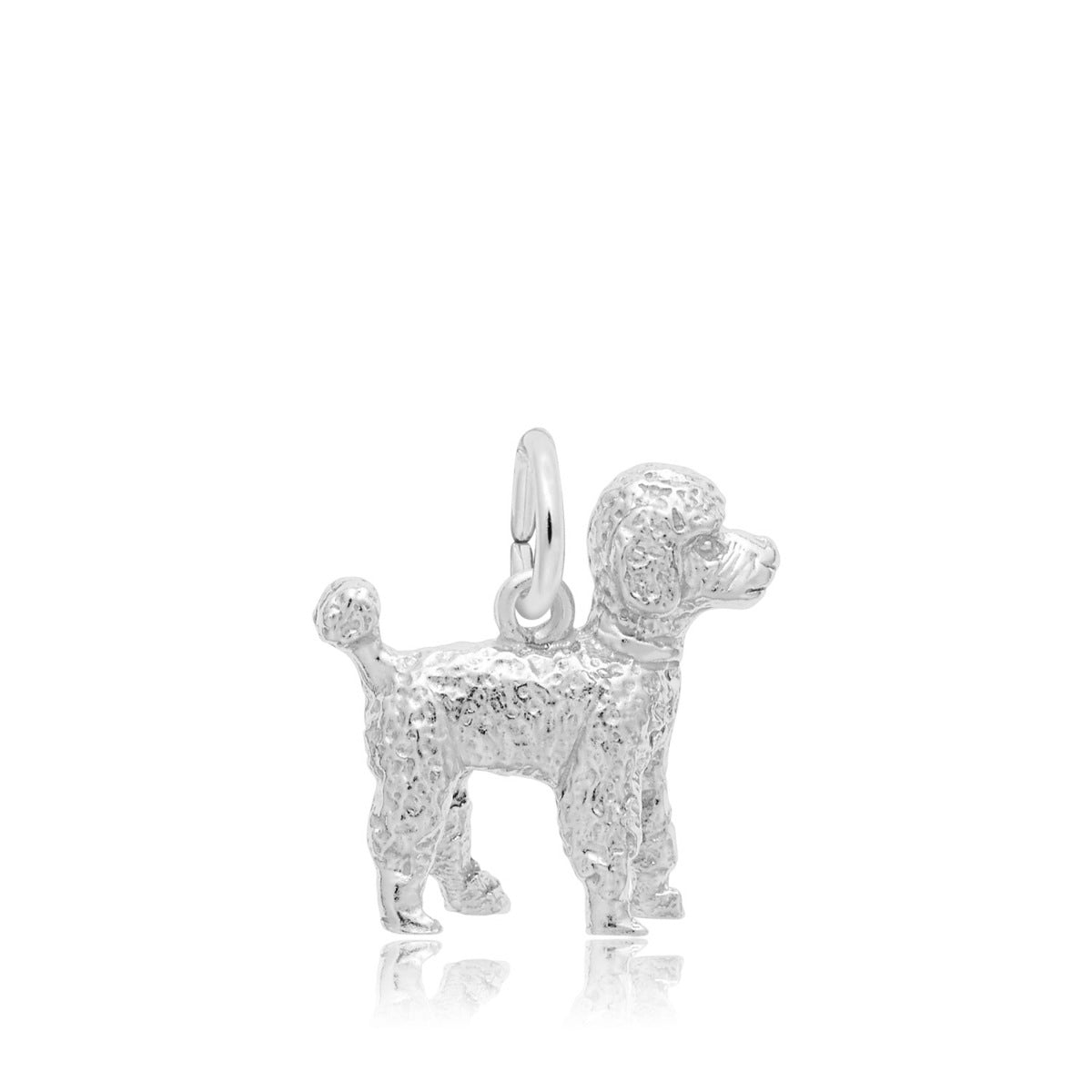 Poodle Dog Charm in Sterling Silver