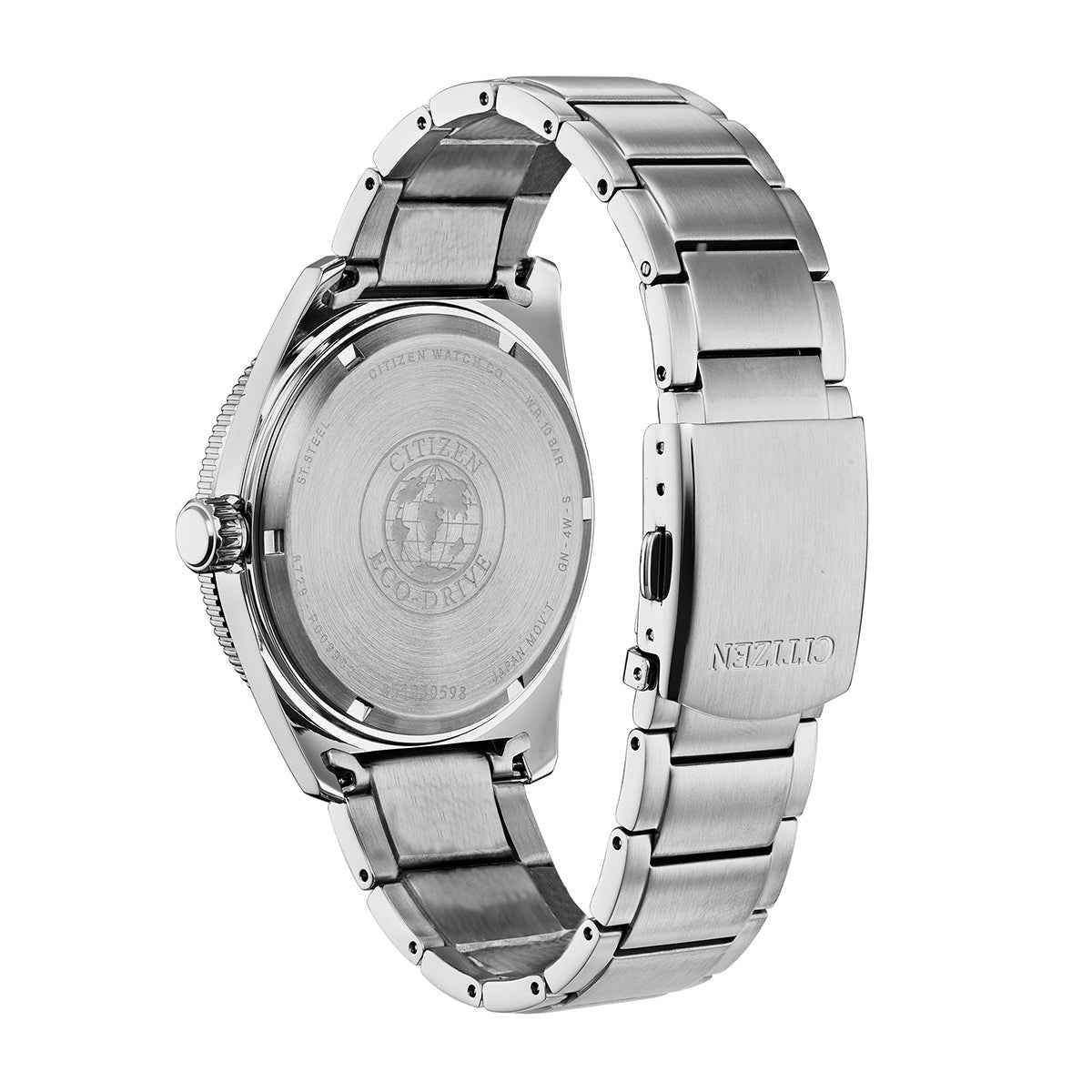 Citizen Men's Brycen Eco-Drive Stainless Steel Watch with Green Dial close-up detail