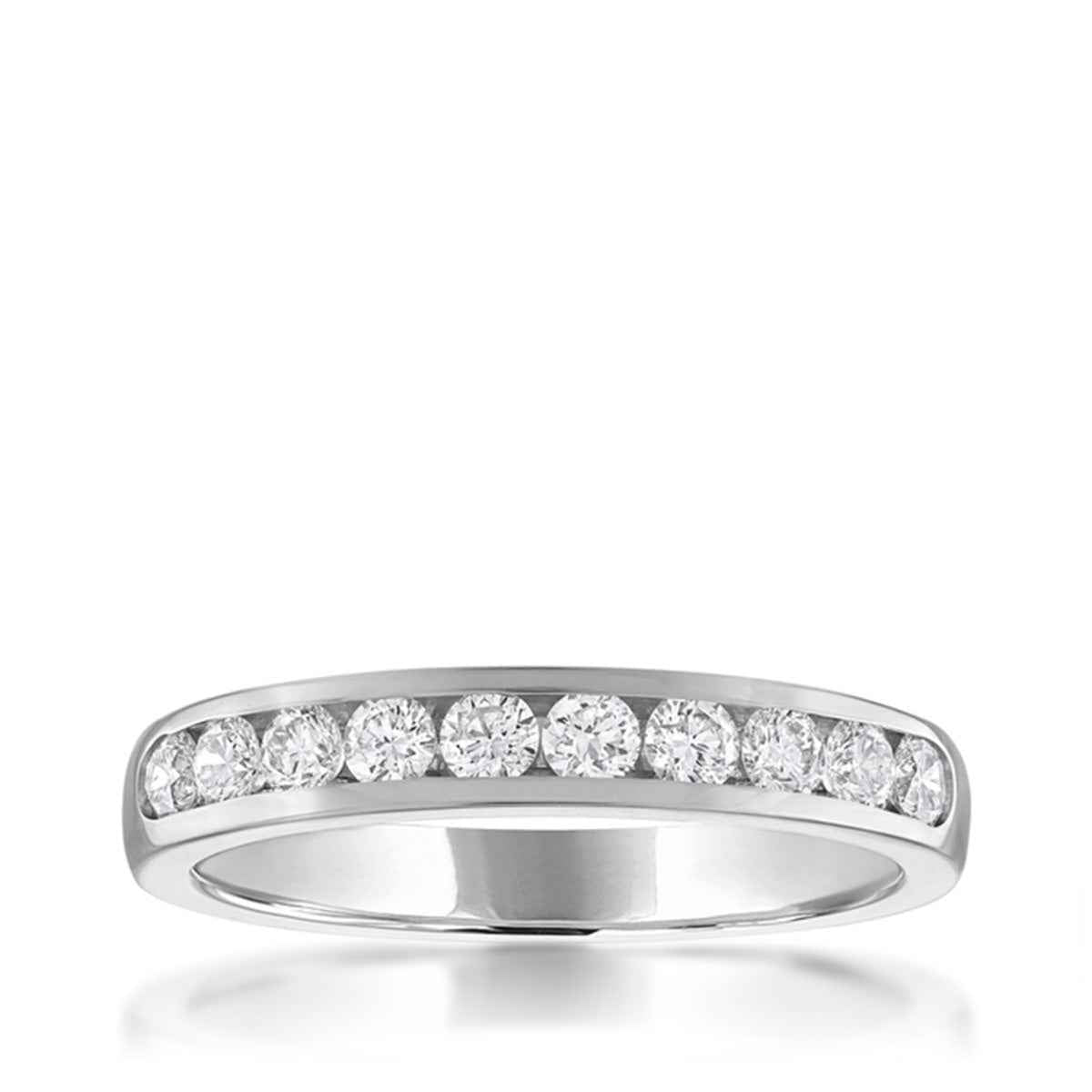 1/2 ct. tw. 10-Stone Channel Set Diamond Anniversary Band in 14K White Gold