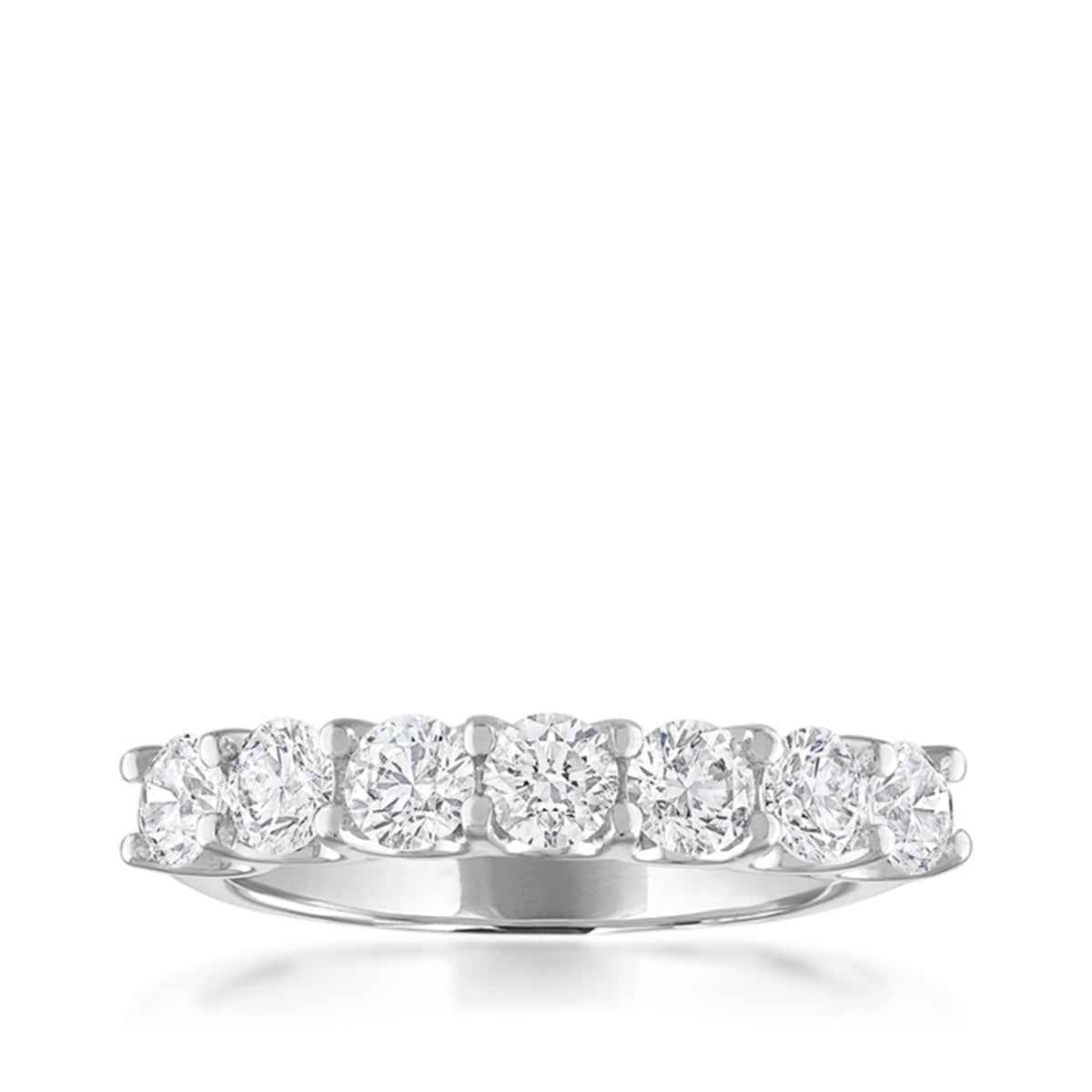 1-1/2 ct. tw. 7-Stone Prong Set Diamond Anniversary Band in 14K White Gold