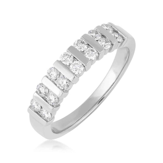 1/2 ct. tw. 2-Row Diamond Anniversary Band in 14K White Gold front view