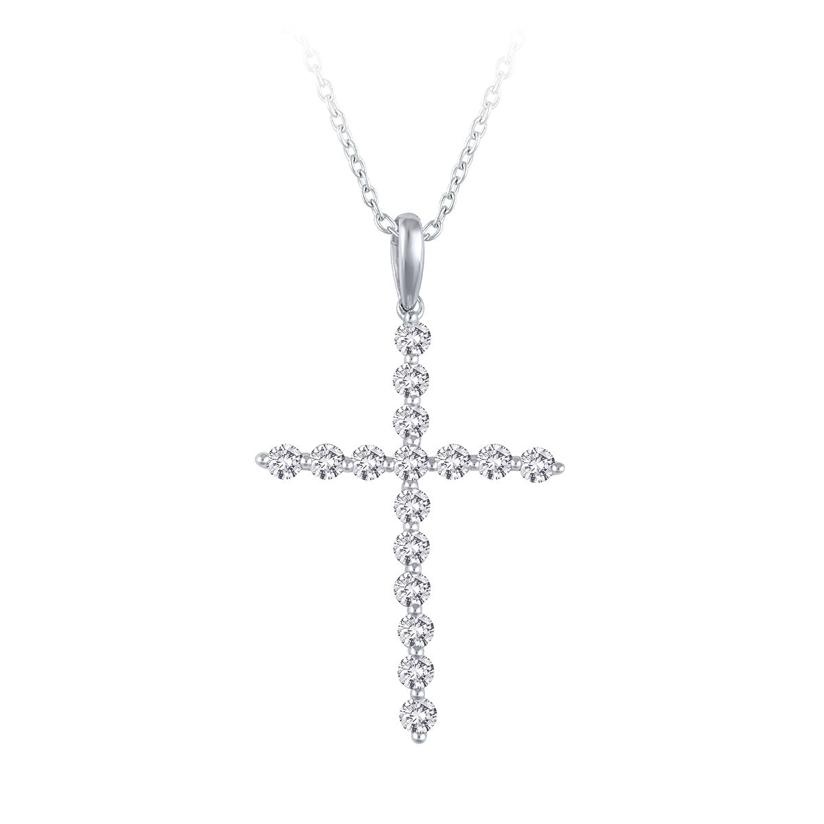 1/3 ct. tw. Diamond Classic Cross Pendant in 10K White Gold - SP5644E@WGE3