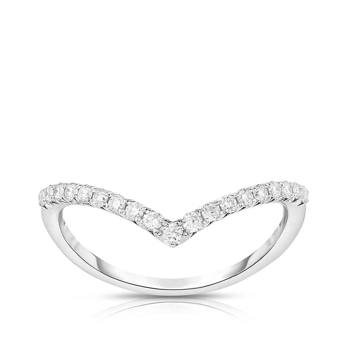 1/4 ct. tw. Diamond Chevron Designed Anniversary Band in 14K White Gold