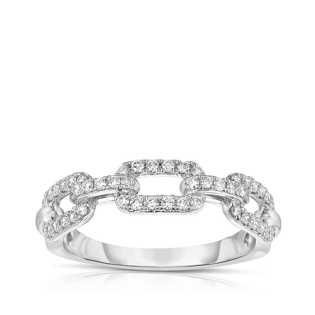 1/3 ct. tw. Diamond Anniversary Band with Link Design in 14K White Gold