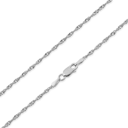 3.5mm 16-inch Singapore Chain in Sterling Silver front view