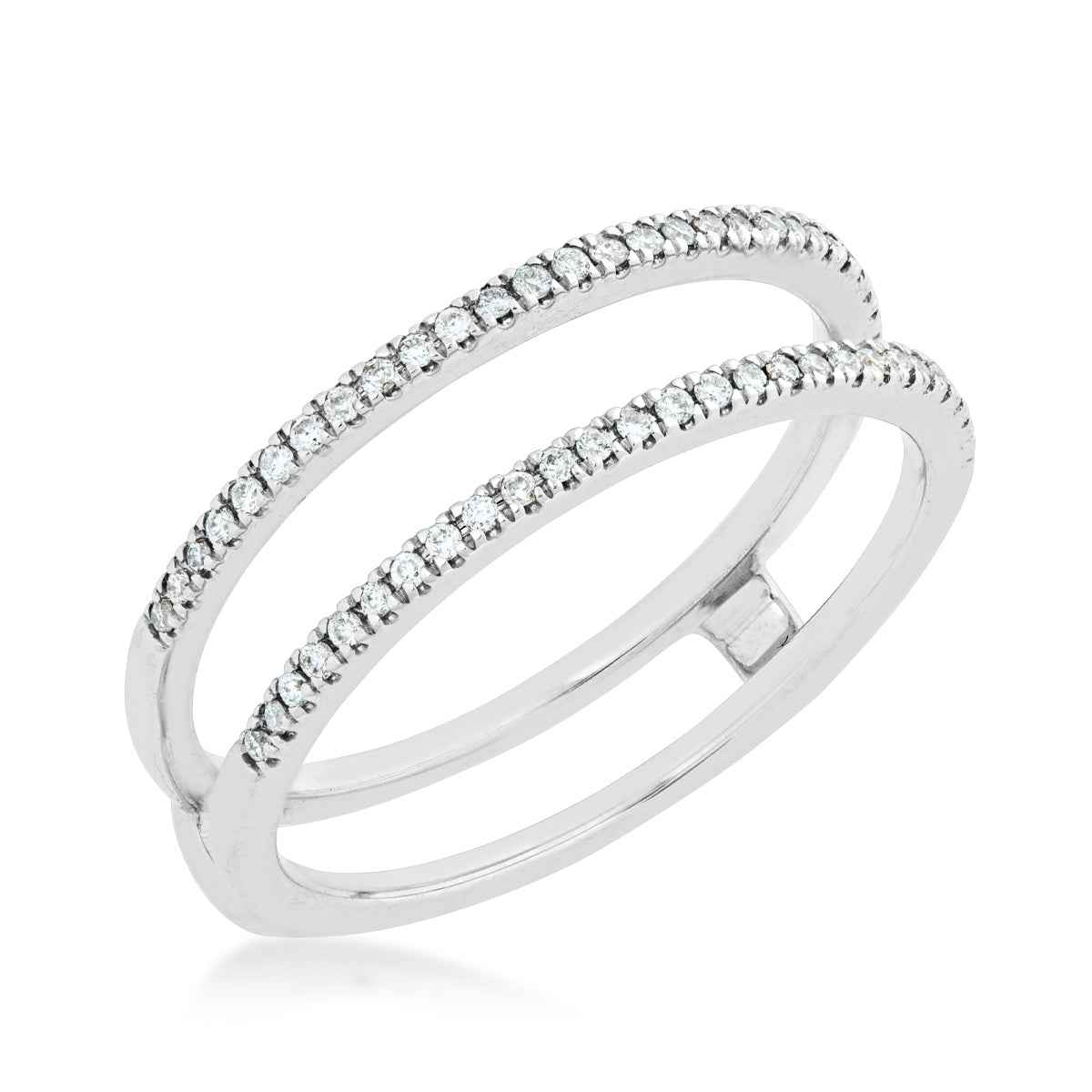 1/6 ct. tw. Diamond Insert Wedding Ring Enhancer in 14K White Gold front view