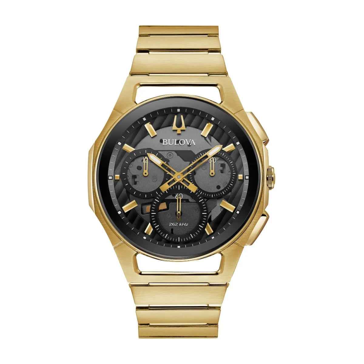 Bulova Men's Curv Gold-Tone Stainless Steel Chronograph Watch