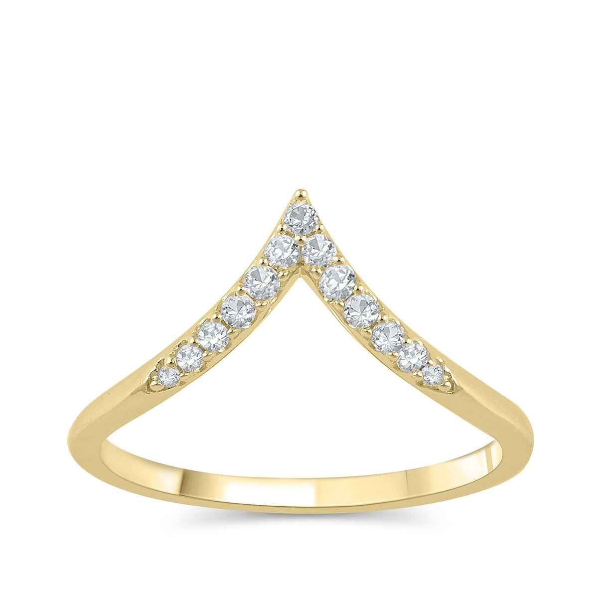 1/6 ct. tw. Diamond Chevron Wedding Band in 14K Yellow Gold
