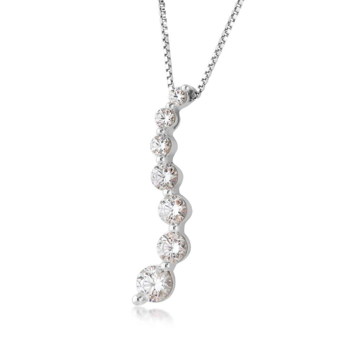 Adamante 1 ct. tw. Lab-Grown Diamond Journey Pendant in 10K White Gold