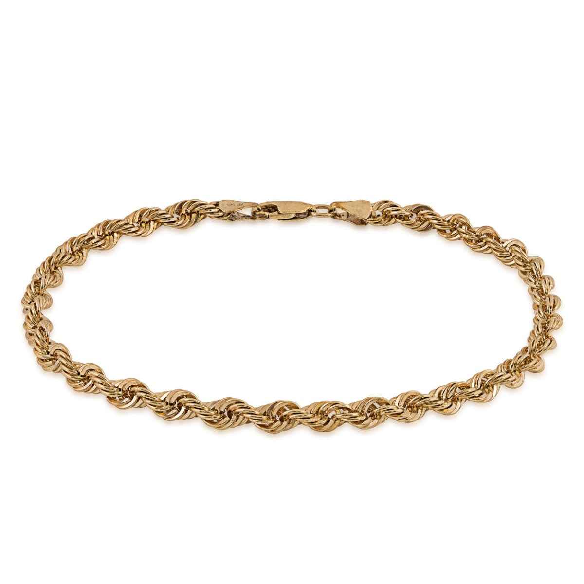 4.5mm 8.5-inch 14K Yellow Gold Filled Rope Chain Bracelet