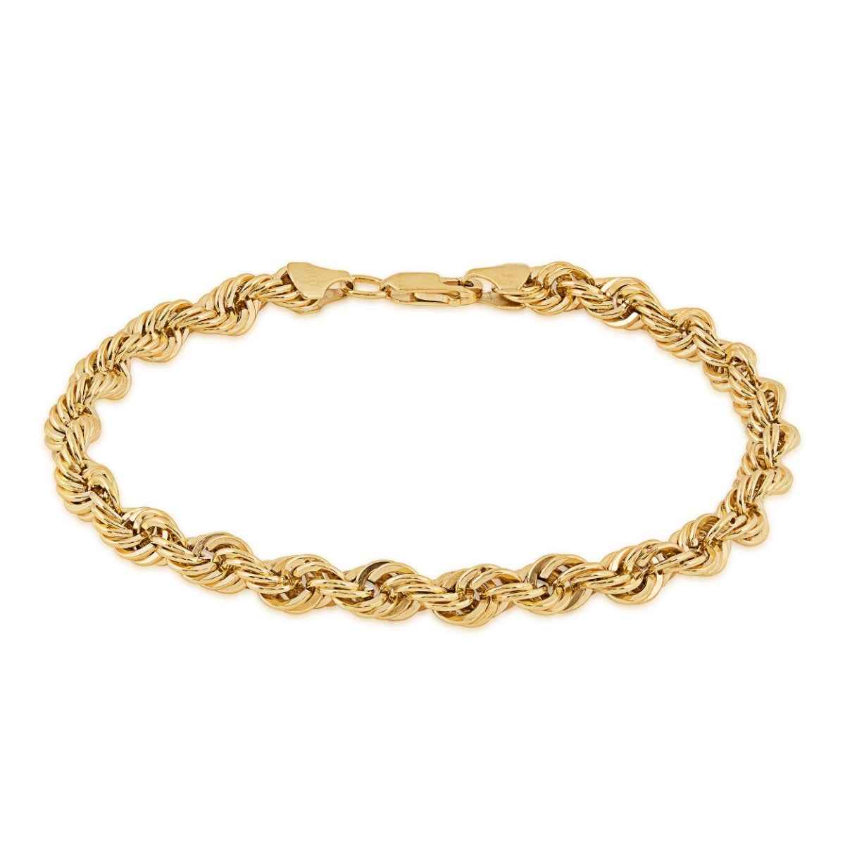 6mm 8.5-inch 14K Yellow Gold Filled Rope Chain Bracelet