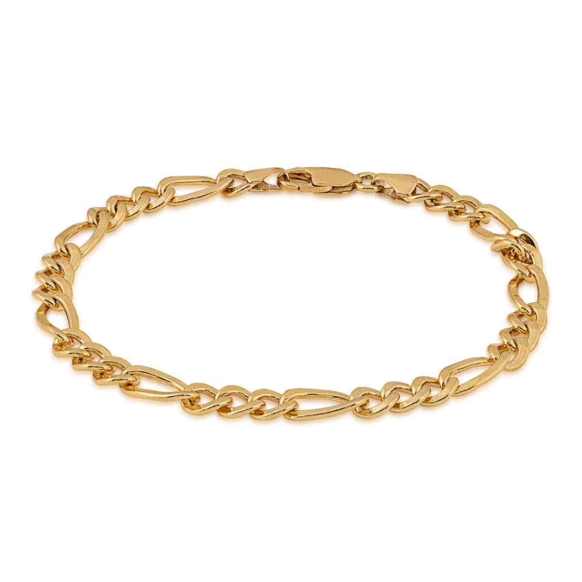 6mm 8.5-inch 14K Yellow Gold Filled Figaro Chain Bracelet