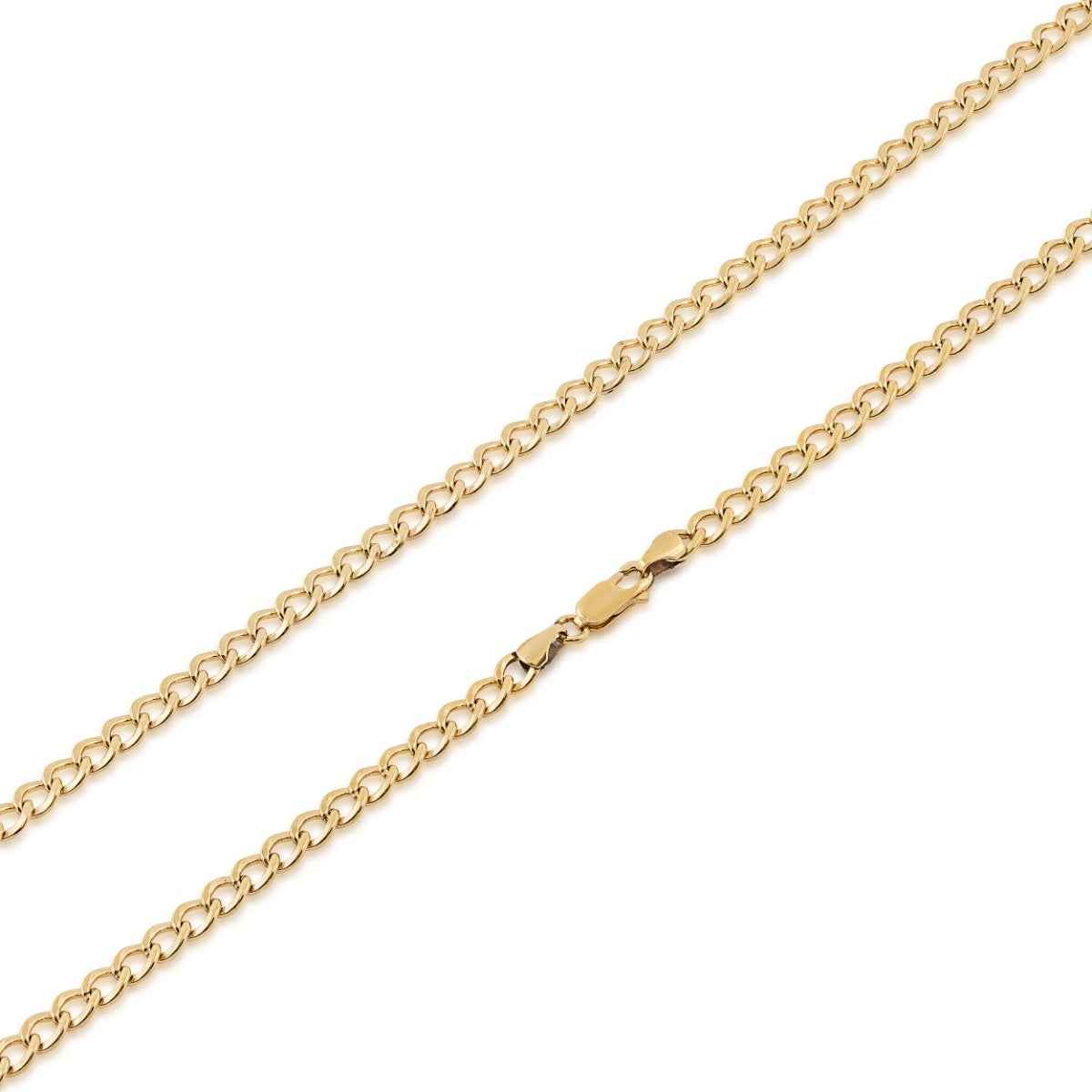 4.9mm 24-inch 14K Yellow Gold Filled Curb Chain front view