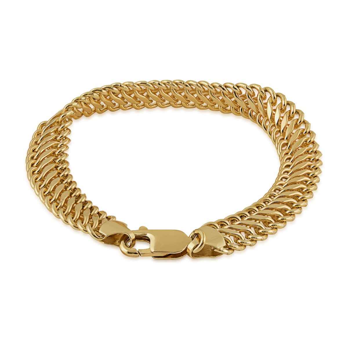 9mm 7.5-inch 14K Yellow Gold Filled Saduza Chain Bracelet front view