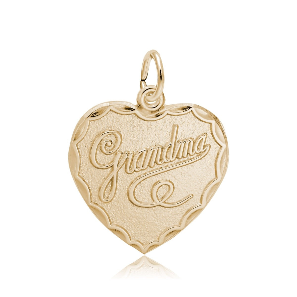 Grandma Heart Charm in 14K Yellow Gold