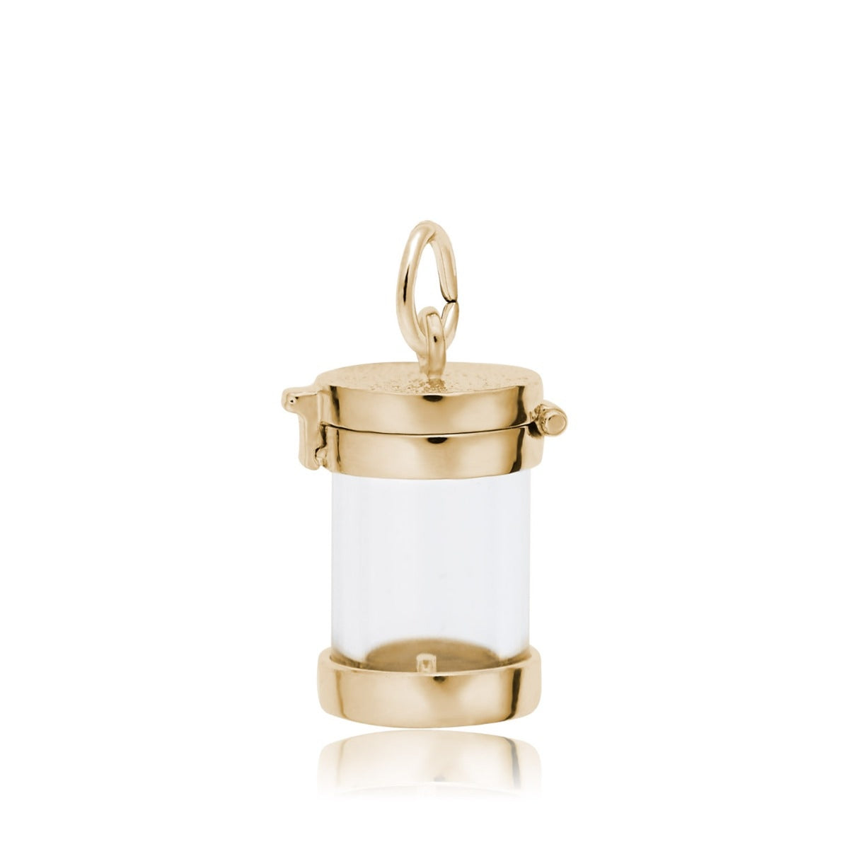 Empty Capsule Charm in 14K Yellow Gold