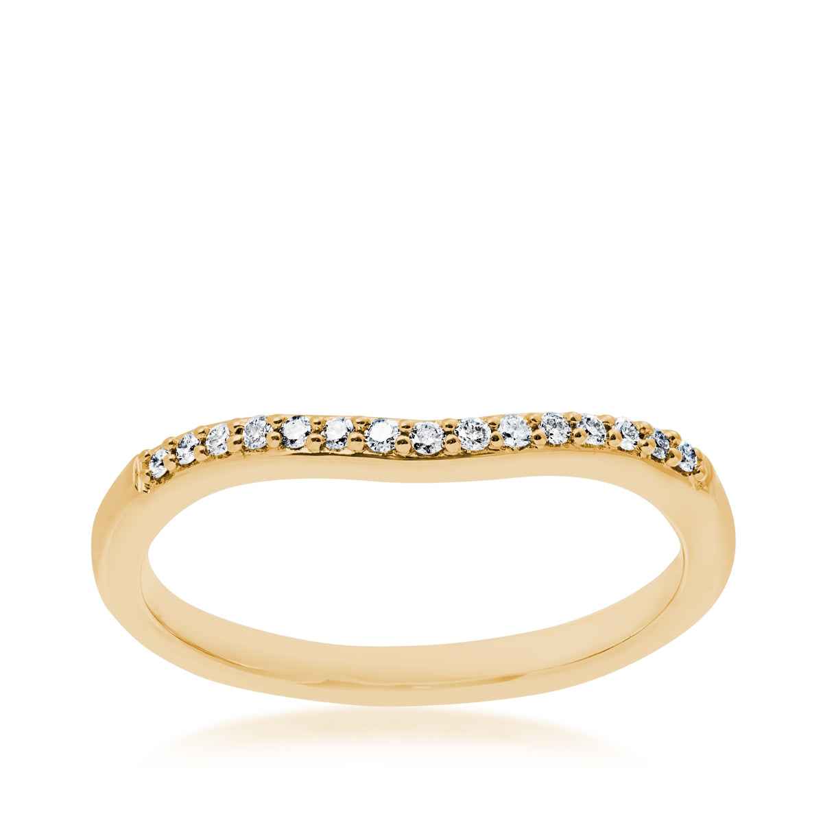 Perfect Match 1/10 ct. tw. Round Diamond Contour Anniversary Band in 14K Yellow Gold