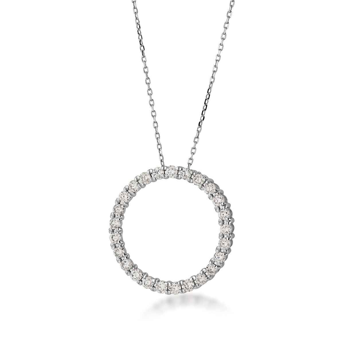 2 ct. tw. Diamond Circle Pendant in 14K White Gold