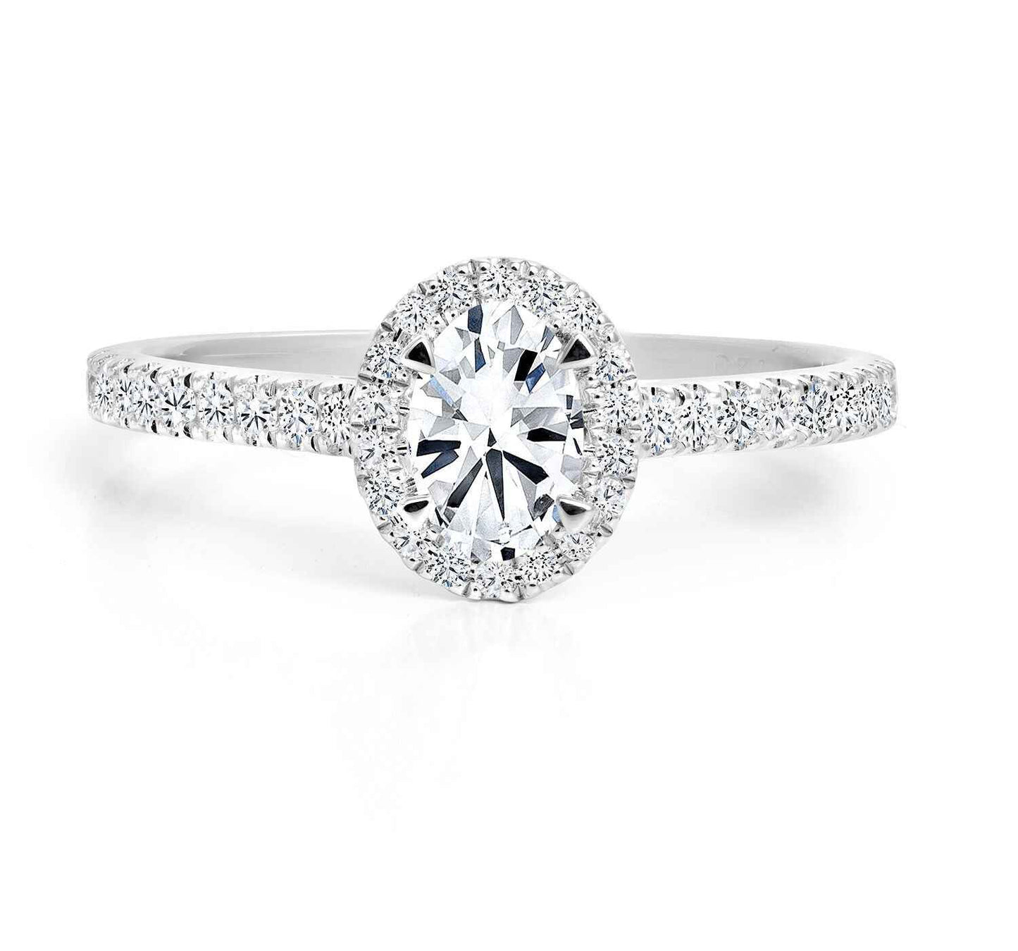 Forevermark Black Label 1-1/3 ct. tw Round Diamond Halo Engagement Ring with Round Accent Diamonds in 18K White Gold