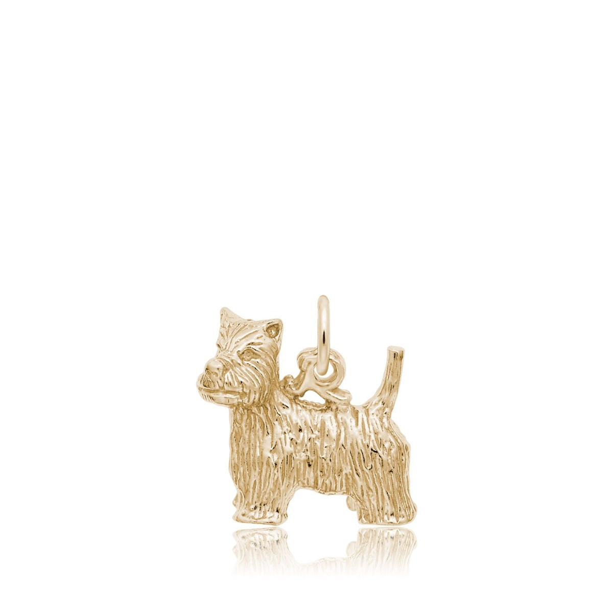 West Highland Terrier Dog Charm in 14K Yellow Gold
