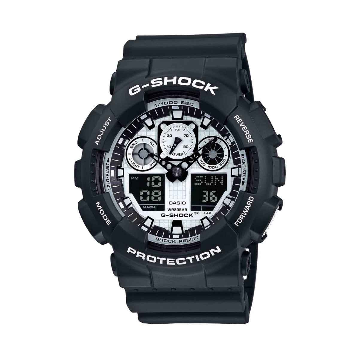 G-Shock Men's 3-Eye Black and White Analog Watch