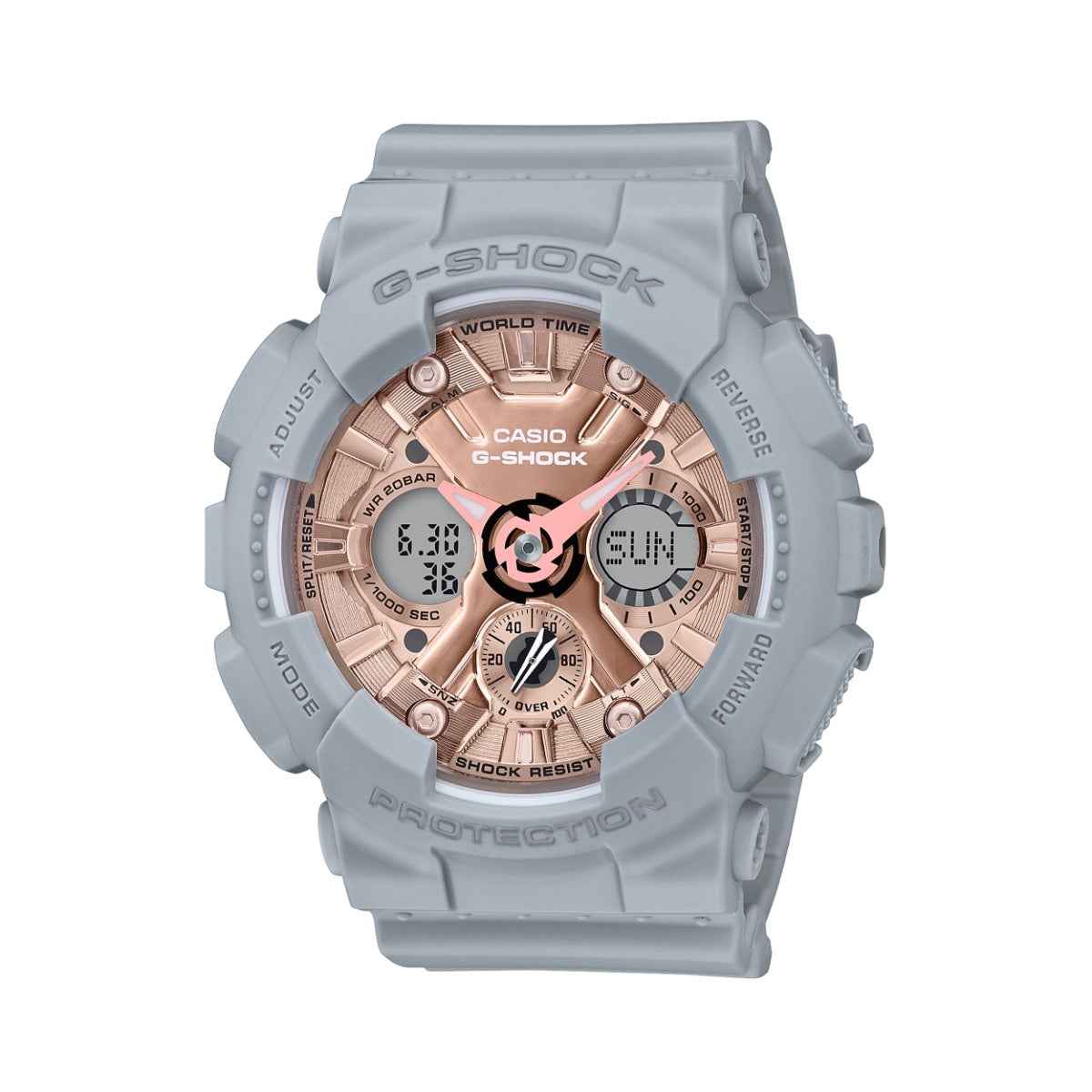 G-Shock Ladies' S Series Gray and Pink Gold Watch
