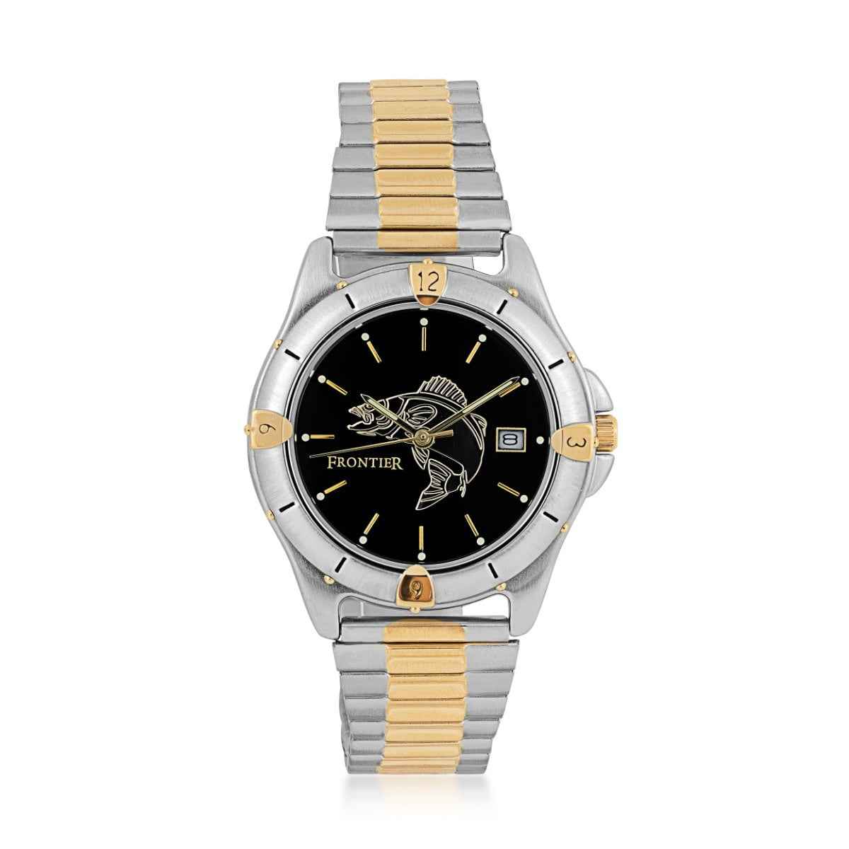 Frontier Men's Walleye Watch with Black Dial in Two-Tone Stainless Steel