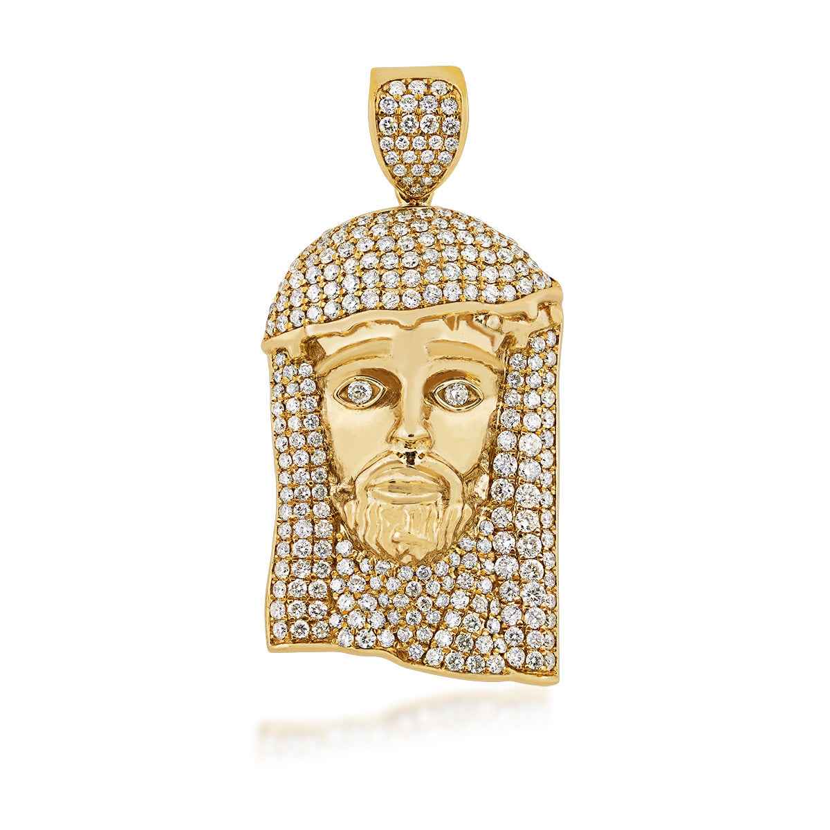 3 ct. tw. Diamond Religious Jesus Pendant in 10K Yellow Gold