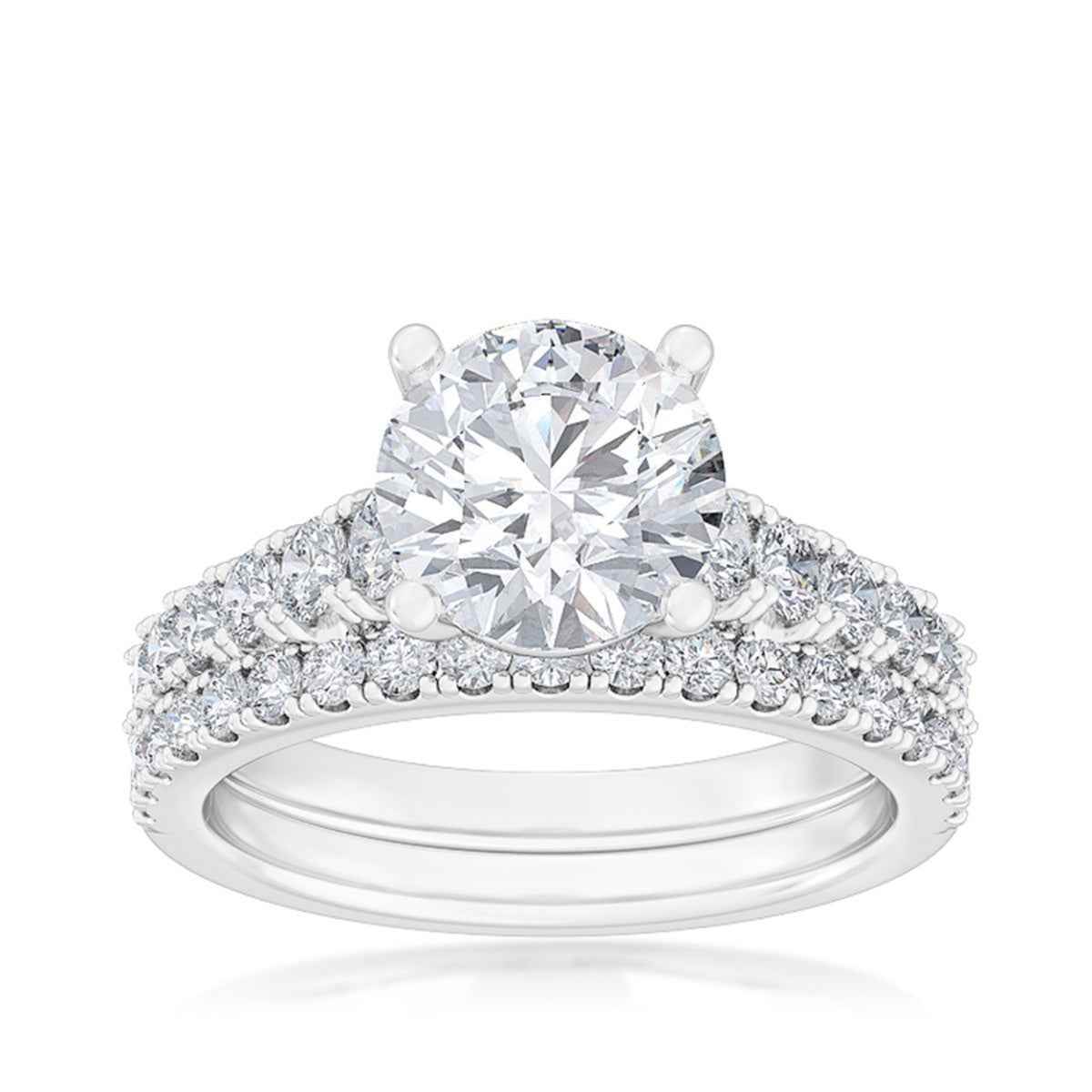 Adamante 2-7/8 ct. tw. Lab-Grown Diamond Wedding Set in 14K White Gold