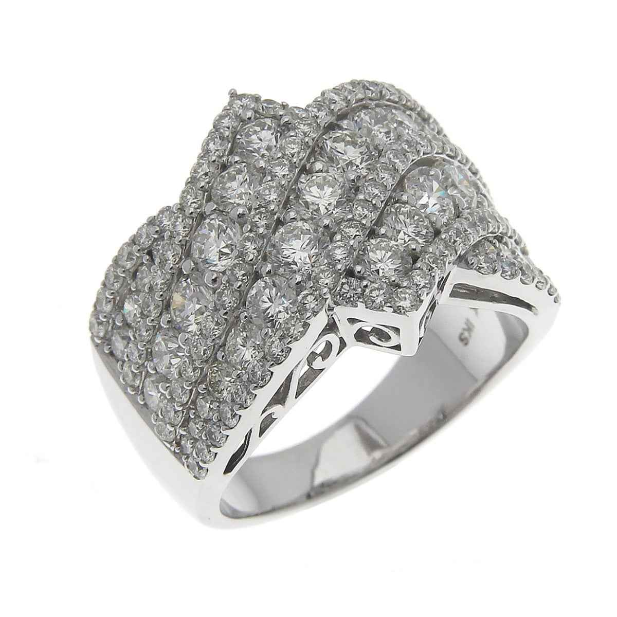 3 ct. tw. Diamond Multirow Crossover Ring in 14k White Gold