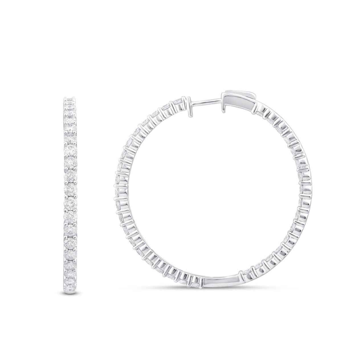 5 ct. tw. Diamond Inside Out Hoop Earrings in 14K White Gold