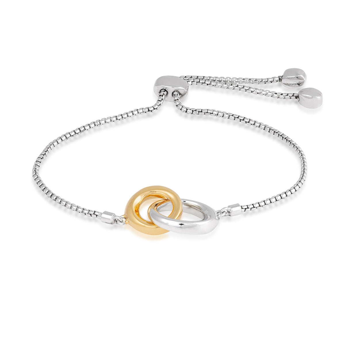 Kit Heath Linked Circle Bolo Bracelet in Sterling Silver & 18K Yellow Gold Plating
