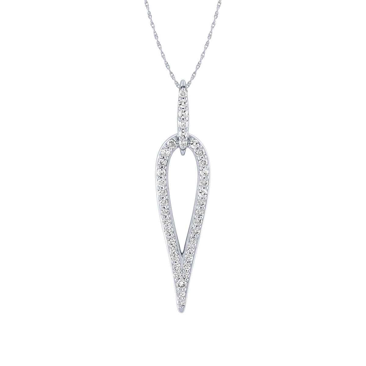 1/3 ct. tw. Diamond Teardrop-Shape Pendant in 10K White Gold