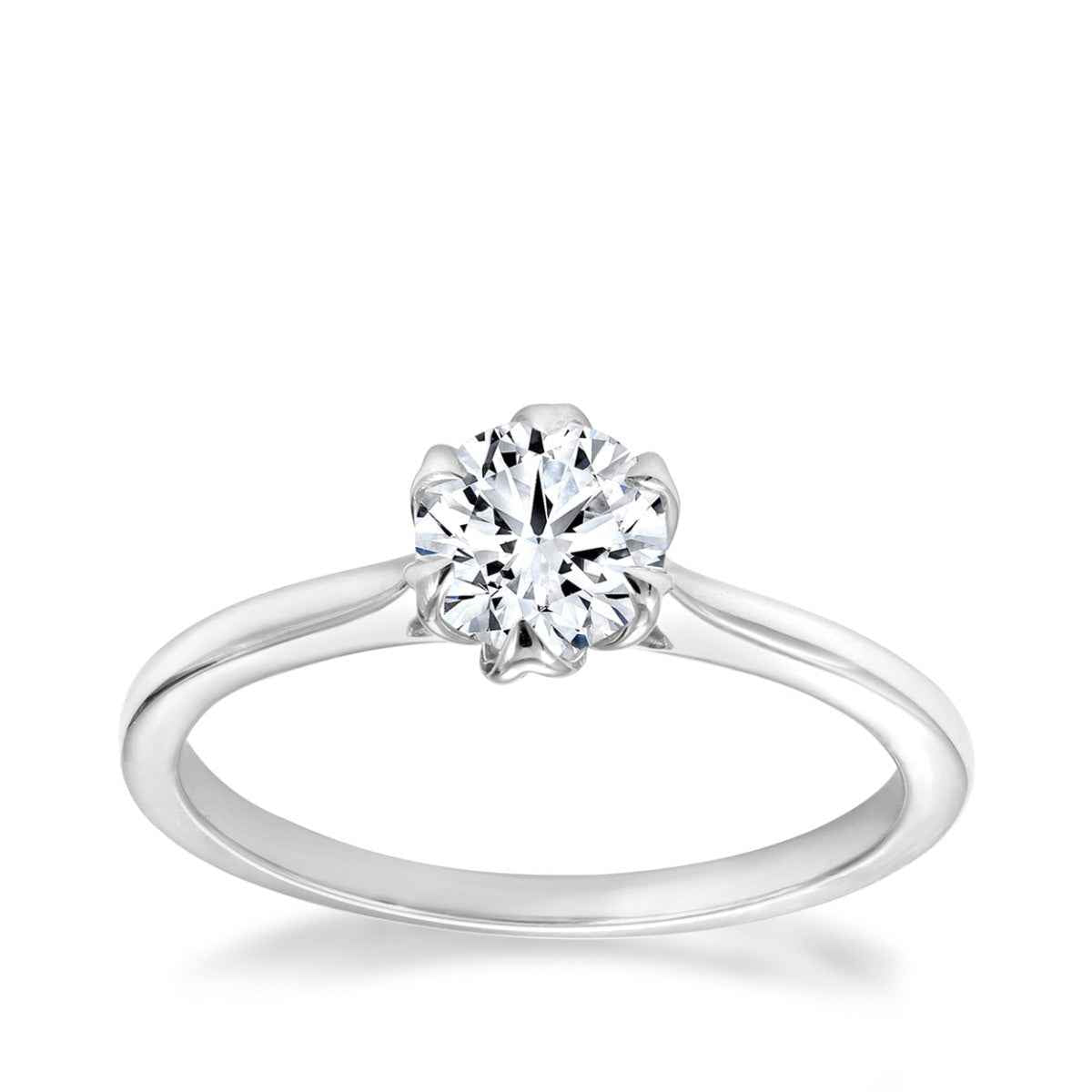 Canadian Rocks 3/4 ct. tw. Ideal Cut Round Brilliant Solitaire Engagement Ring in 14K White Gold