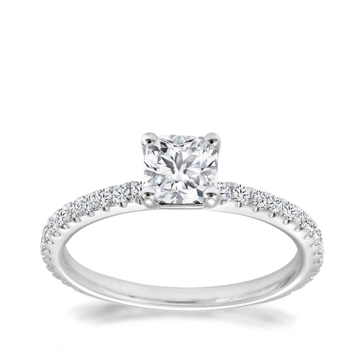Canadian Rocks 1 ct. tw. Ideal Square Cut Diamond Engagement Ring in 14K White Gold