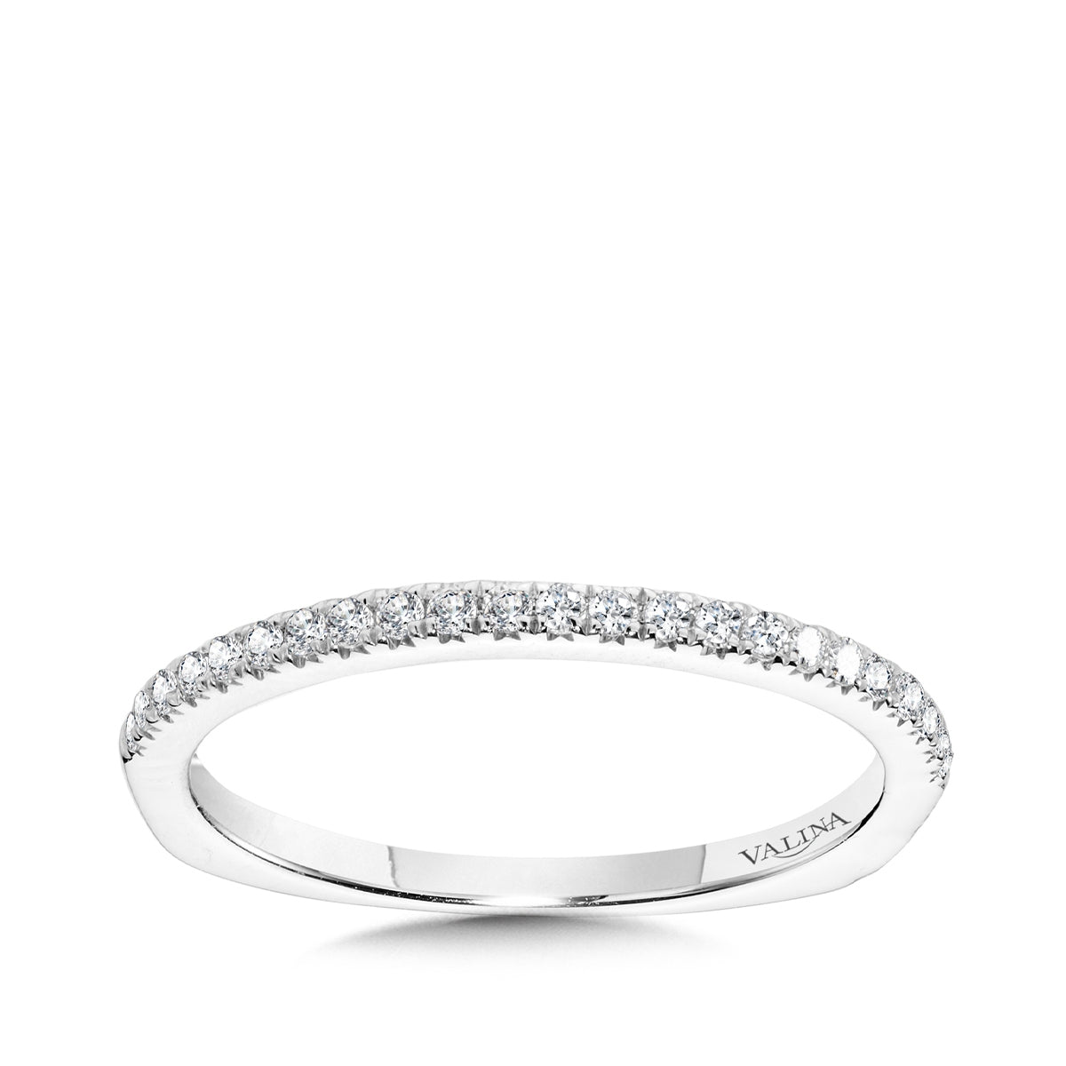 Valina 1/5 ct. tw. Diamond Wedding Ring with European Shank in 14K White Gold