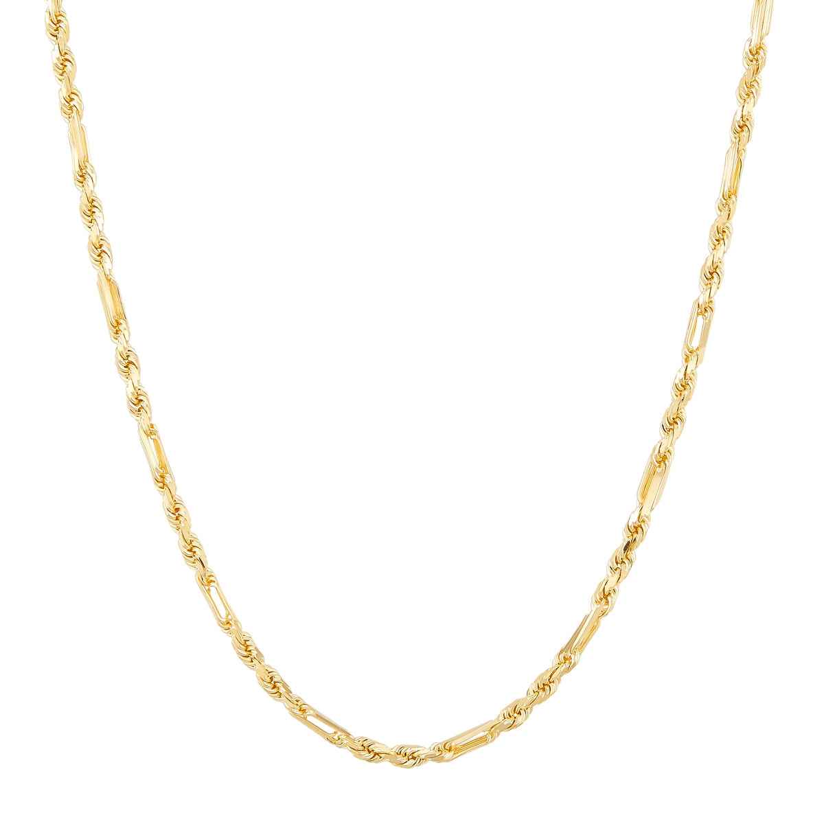 18-inch Milano Rope Chain Necklace in 10K Yellow Gold