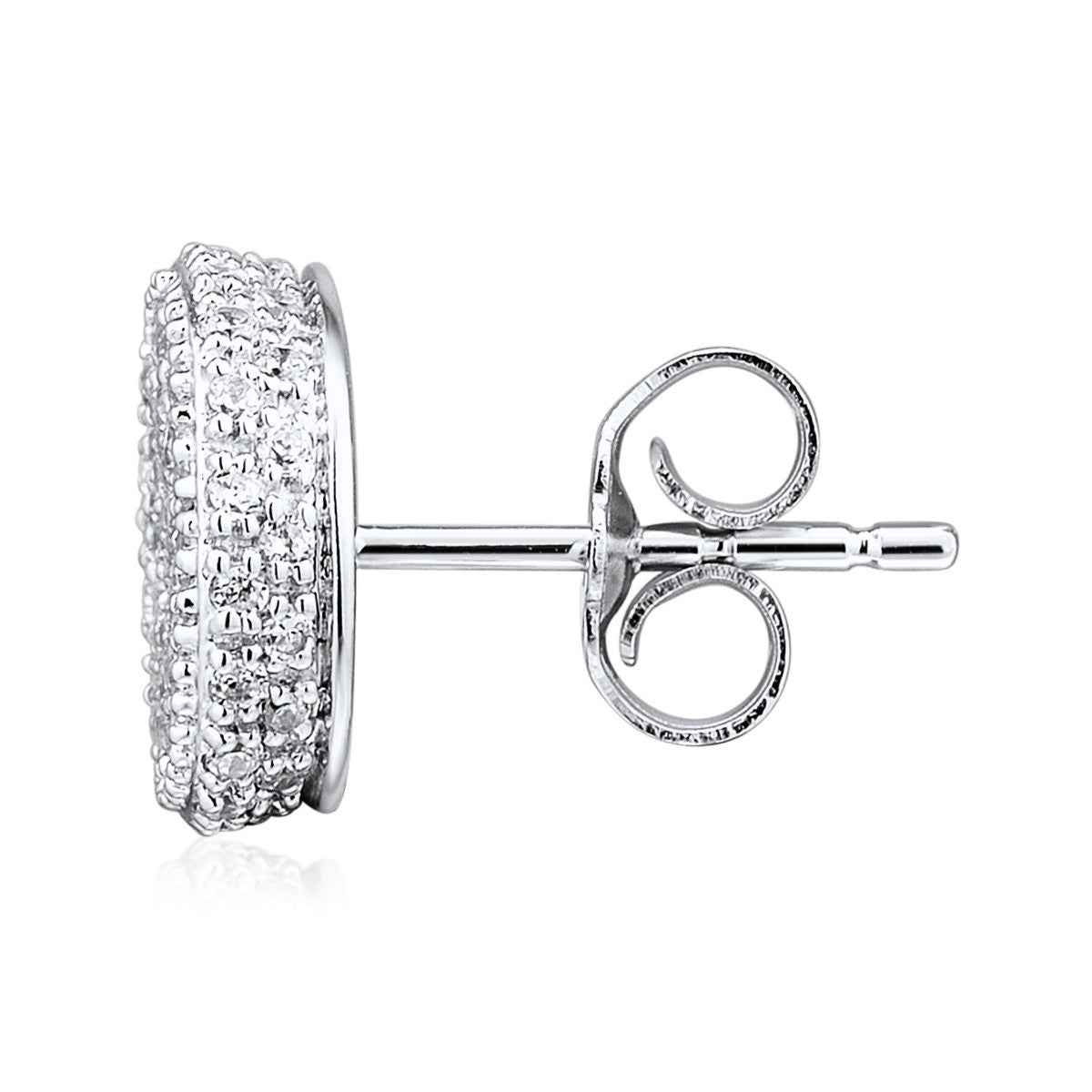 5/8 ct. tw. Diamond Cluster Earrings in 10K White Gold close-up detail