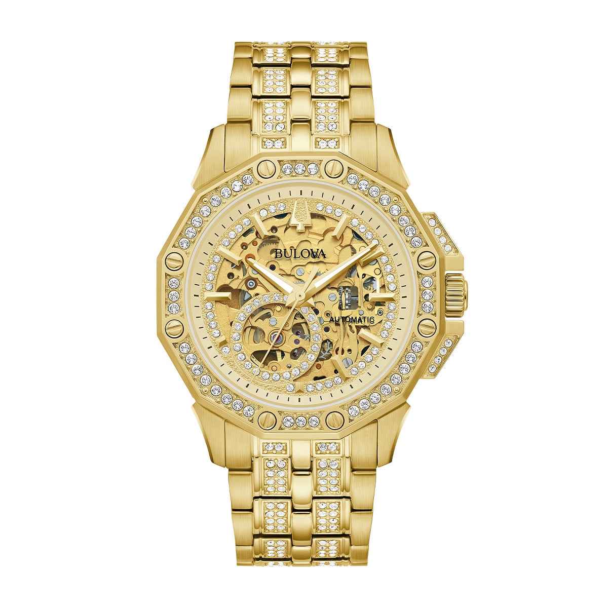 Bulova Men's Crystal Collection Octava Gold-Tone Stainless Steel Watch