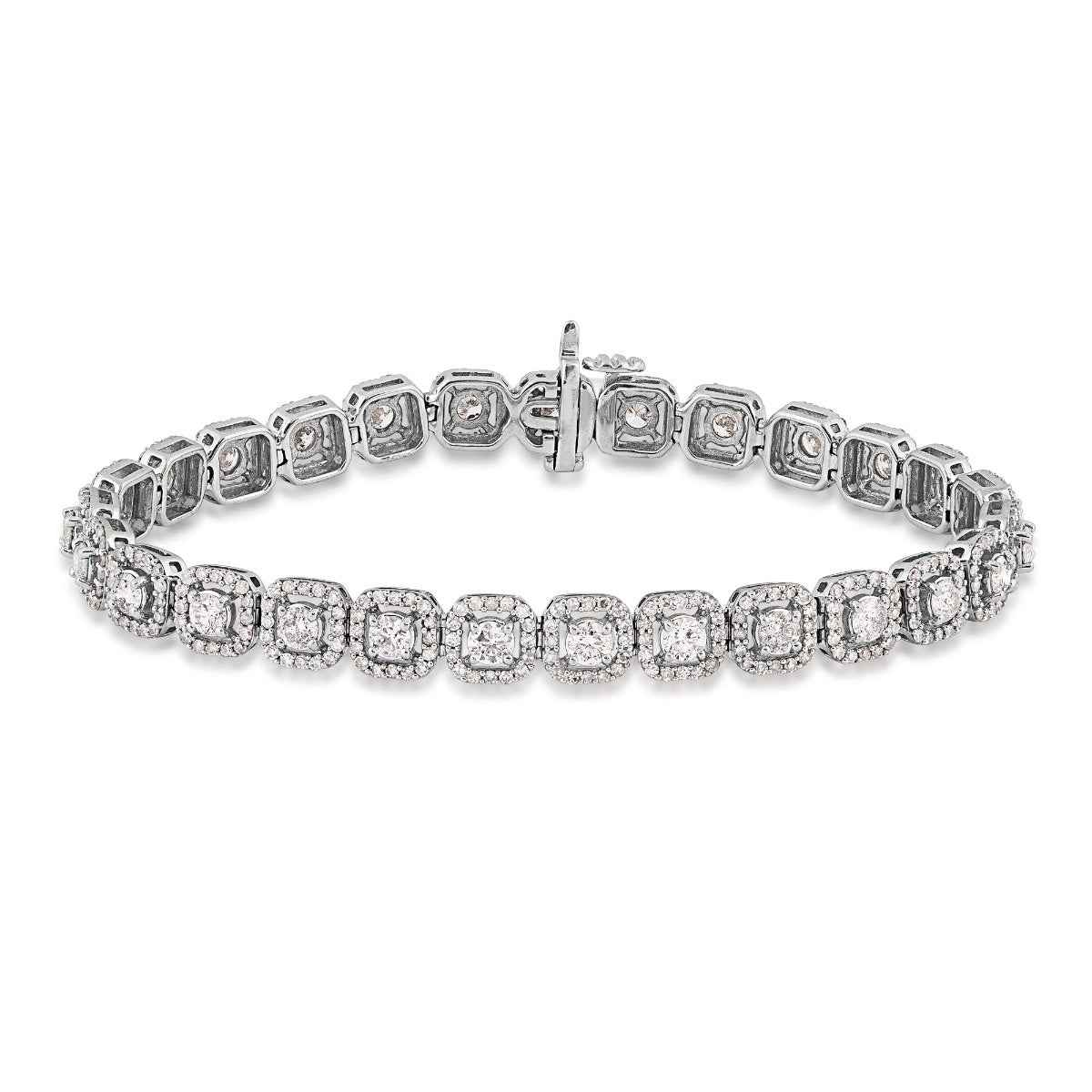 5 ct. tw. Diamond Halo Bracelet in 10K White Gold