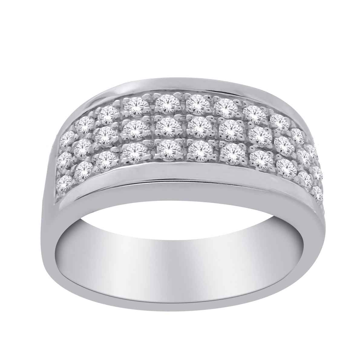 1-1/4 ct tw. Men's Diamond Pave Ring in 14K White Gold