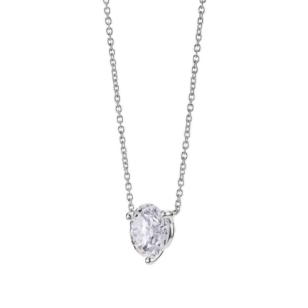 Lightbox 1-1/2 ct. tw. Lab-Grown Round Diamond Solitaire Pendant in 14K White Gold front view